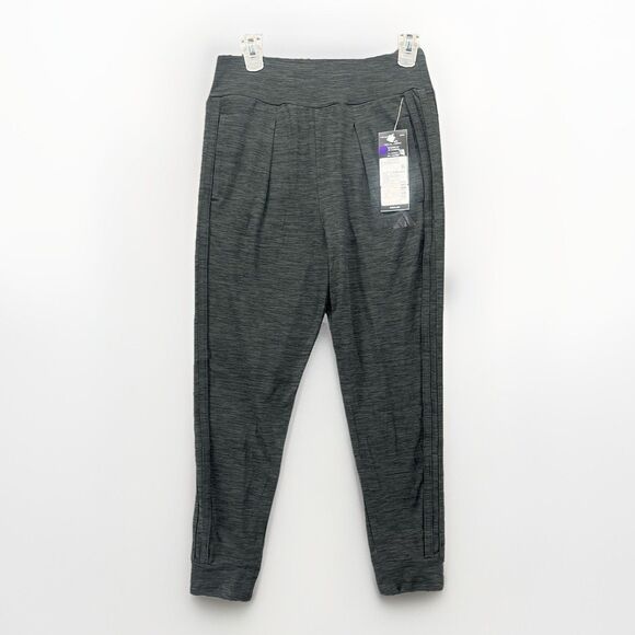 XS NWT Girls’ Adidas 3-Stripe Cuffed Mélange Jogger Heather Gray Extra Small - Picture 1 of 4